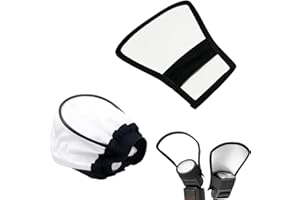 AOEVUIR Set da 2 Flash Diffusore Argento Riflettore Universale Morbido Mini Bounce Softbox 2 in 1 Argento Flessibile Tessuto