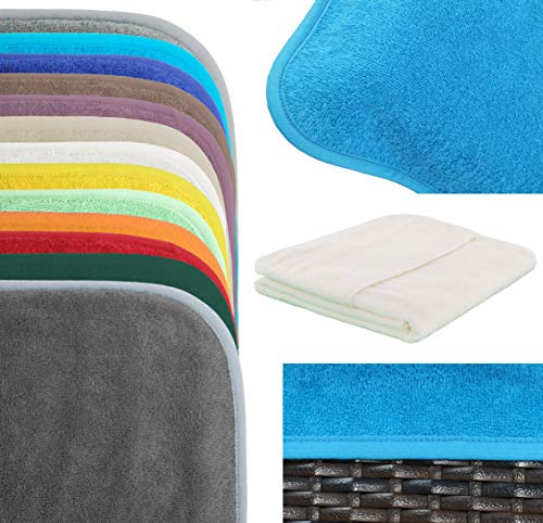 Schonbezug für Gartenliege, Strandliegenauflage, Frottee Schonbezug, 100% Baumwolle – ca.75×200 cm – Blau – Brandsseller - 5