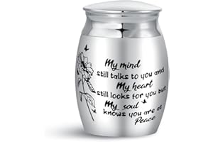 KunBead Jewelry Sunflower Small Cremation Urns for Human Ashes Adult Holder Dog Pet Urn Mini Keepsake Decorative Memorial