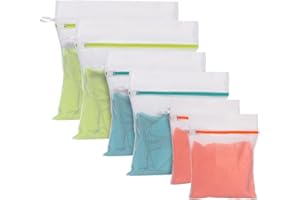 HUIXUANZE 6 Pack Mesh Laundry Bags,Laundry Bags for Washing Machine,Reuse Washing Bag for Laundry, for Delicates Blouse, Hosiery, Underwear, Bra, Lingerie, Baby Clothes（2M 30x40 2L 40x50 2XL 50x60）