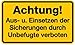 Produktbild Aufkleber Achtung! Aus- u. Einsetzen der Sicherungen verboten 120x200mm