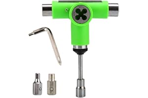 TOOLOFLIFE Skate Tools, T Tool Accessory All-In-One Multifunctional Portable T-tool Skate Tools with T-Type Allen wrench L-Type