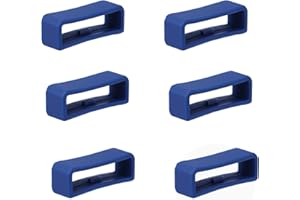 SAVITA 6 Pièces Boucle de Bracelet de Montre, Anneau de Fixation de Bracelet de Montre en Silicone pour Bande de Montre Intelligente Remplacement (22mm, Bleu Foncé)