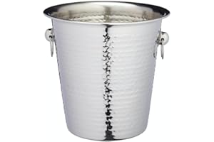 BAR CRAFT BarCraft Secchiello refrigerante di lusso per vino e champagne in acciaio inox, 21 x 20,5 x 21 cm (8,5“ x 8” x 8,5") - Finitura martellata