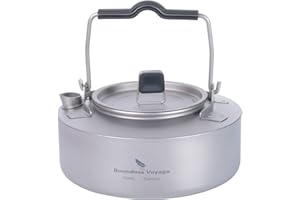 iBasingo Bollitore da campeggio in titanio da 700 ml, manico pieghevole con custodia in silicone resistente al calore e custodia, perfetto per escursioni, trekking, tè e caffè all'aperto Ti3100D