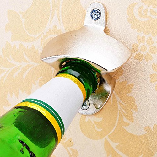 Psfy Edelstahl-Bierflaschenöffner zur Wandbefestigung, mit Schrauben - 6