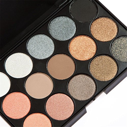 CINEEN 15 Farbe Lidschatten Palette – Professionell Schönheits Kosmetik Wasserdicht Eyeshadow-Nature Glow Schimmern Matt Augen Schatten Kit - 4