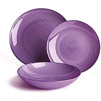 Excelsa Diamond Servicio Vajilla 18 Piezas, Cristal, Violeta, 27 x 28 x 27 cm