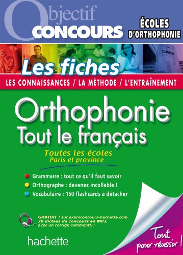 Télécharger Objectif Concours - Orthophonie : tout le français Fiches Gratuit