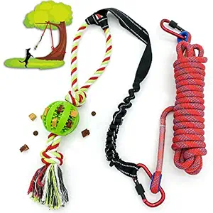 NEECONG Dog-Bungee-Toy Outdoor Dog Toys for Large or Small Dogs?Durable Tugger for Tug-of-War with Chew Rope Toy?Dog Outdoor Bungee Hanging Toy to Solo Play