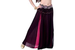 DAIHAN Falda De Danza del Vientre De Gasa Mujeres Falda De Profesional Oriental Árabe