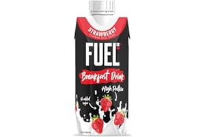 FUEL10K Strawberry Breakfast Milk Drink, High Protein & Vitamins, 330 ml (Pack of 8)