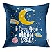 Produktbild Ntpclsuits Throw Pillow Cover Baby I Love You to The Moon and Back Magic with Different of Space Stars Rainbow Planets Sleep Decorative Pillow Case Home Decor Square 18x18 Inches Pillowcase