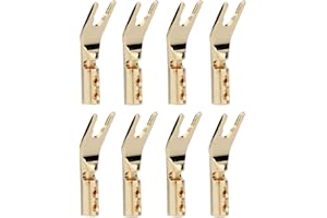 Haptufer 8 pz HiFi Banana e Spade E Placcato Rame Puro Vite Forchetta HiFi Speaker Connettore Pala Spine-Rame