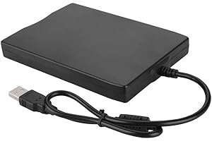 ANNADUE Disquetera Externa, Disquete Portatil USB, con Almohadillas a Prueba de Golpes, Diseño de Botones Emergentes, 1.44M Neutro FDD, Adecuado para Notebook, PC Móvil, PC de Escritorio, etc. (Negro)