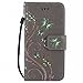 Produktbild Nancen Tasche Hülle für,Apple iPhone 7 Hülle,Apple iPhone 7 (4,7 Zoll) Leder Wallet Tasche Brieftasche Schutzhülle, Nancen Prägung Schmetterling Muster PU Leder Handytasche im Bookstyle Stand Funktion Kartenfächer Magnet Etui Schale