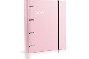 Casterli 72995 - Carpeta 4 anillas troquelada color Basic, Tapa forrada mate, Tamaño 320 x 275 x 40 mm, colores surtidos, Anillas de 40mm (ROSA)