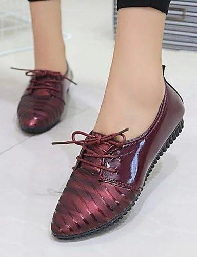 ShangYi hug Women's Shoes Pump Breathe Freely Dunk Low Flat Heel Comfort / Pointed Toe Flats Outdoor / Casual , burgundy-us7.5 / eu38 / uk5.5 / cn38 , burgundy-us7.5 / eu38 / uk5.5 / cn38