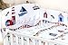5 PCS NURSERY BEDDING SET TO FIT COT & COT BED BABY PILLOW DUVET BUMPER (to fit cot bed size 140x70cm, Marine White)
