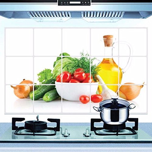 Tonsee 45 × 75 cm Oilproof Fett proof Küche Wand Aufkleber Obst Muster Küche Aufkleber Aluminium Folie Wand Aufkleber Wand Dekor - 2
