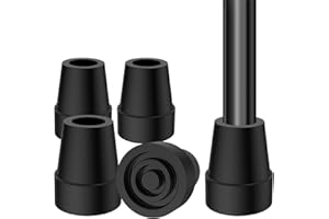 supregear Rubber Ferrules (4-Pack), 19mm Replacement Rubber End Caps for Walking Cane & Sticks Foot Pad Accessory, Black