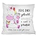 Produktbild Personello Personalisiertes Einhorn Kissen (mit Name und Spruch Gestalten), Einhorn Geschenk für die Beste Freundin, Schwester Oder Tochter, 40 x 40