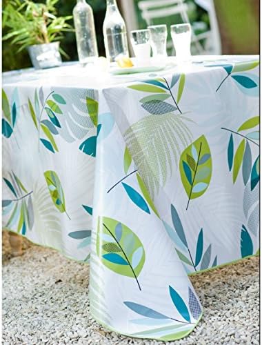 Tropic Green Rect. Oilcloth Tablecloth 140 x 200 cm, Rect. 90% PVC/10% Polyester 140 x 250 cm. Washable, or Decoration, Fabric plastic, green, Rect. 140x250
