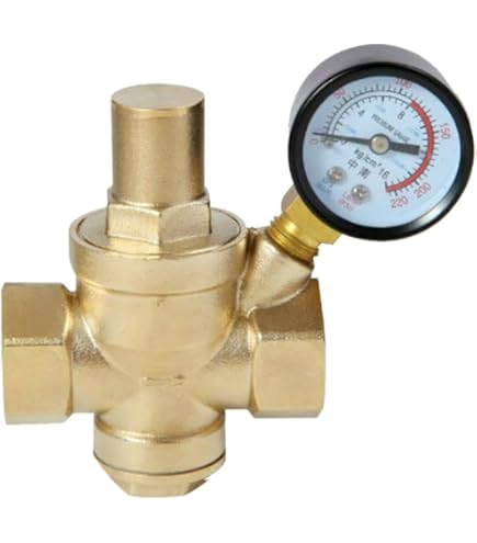 Valvola Riduzione Pressione Acqua Con Filtro - Ottone, Manometro, Regolabile 1.5-10 Bar, Per Tubazioni - Foto 4