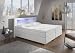 Produktbild Boxspringbett 180x200 Weiß mit LED Beleuchtung und Chromleisten Hotelbett Doppelbett Polsterbett Ehebett amerikanisches Bett Chrom Modell Brüssel Typ 1 (180x200)