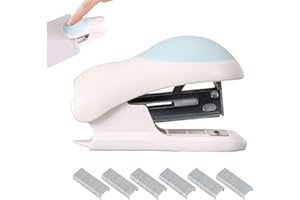 NINVVS 1pc Mini Desktop Stapler, 1 Box of Standard Size Nails, Portable Manual Stapler, Built-in Finisher, Cute Staples Gift for Students and Office