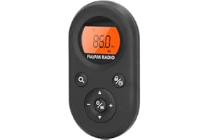BEWINNER Mini Radio Portátil AM FM, Radio de Bolsillo con Pantalla Retroiluminada, Auriculares Estéreo, Batería Recargable, Mini Radio Digital para Gimnasio, Senderismo, Caminar, Trotar, Acampar(Negro)
