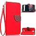 Produktbild Qiaogle Telefon Case - PU Leder Wallet Schutzhülle Case für ZTE Blade L110 (4.0 Zoll) - SD07 / Rote