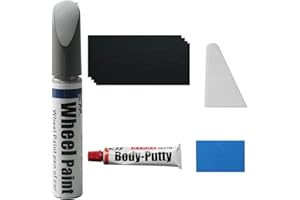 TOPABYTE Czarny matowy lakier naprawczy do felg Tesla Model Y 20", koło indukcyjne, lakier naprawiający do zadrapań felg, lakier do kół do krawężnika, zestaw naprawczy do koła, zestaw naprawczy Armor