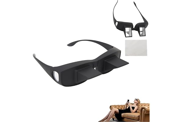 Shenruifa Verre Optique Verre Optique 90 Degrés Horizontal Haute Définition Prism Spectacles Lunettes pour Se Coucher en Lecture de la Télévision, Noir