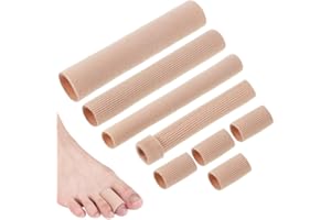 FINGERTOYS 5 Stück Zehenschutz, 3 Größen Schneidbar Silikon Zehenschutz Toe Cushion Tube Silikon Schlauchbandage Gel Nagelkappen Schutz Vor Blasuen HüHneraugen, Hammer Zehen, Callus Kissen, Schwielen