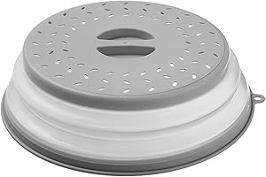 SYYLQYR 1PCS Microwave Splatter Guard Lid Cover for Food with Steam Vents, Splatter-Proof Microwave Cover with Grip Handle, Easy-Clean Compact Storage