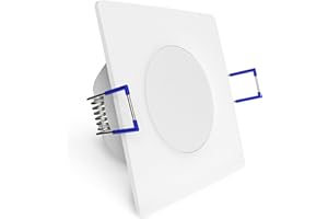 linovum® WEEVO Spot LED encastrable pour salle de bain à intensité variable – Pour intérieur et extérieur 6,5 W blanc neutre – IP44 Spot de plafond carré plat 29 mm – Quantité : 1 pièce