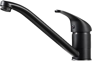 Solepearl Robinet de Cuisine Mitigeur, Noir mat Robinet D'éVier de Cuisine Rotatif à 360°, Robinet D'éVier de Cuisine En Laiton, Moderne Robinet de Cuisine Chaud Et Froid Avec Raccords G3/8'' Tuyau