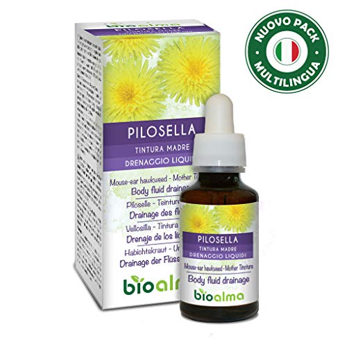 PILOSELLA (HIERACIUM PILOSELLA) TINTURA MADRE ANALCOLICA BIOALMA 60ml. Integratore con effetto SLIM drenante forte ideale per ritenzione idrica gambe gonfie e pesanti contro La Cellulite