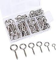 120 Stk Augenbolzen Schraubenhaken, Ösenschraube,Sortiment Größe verzinktem Metall Hakenschrauben Ösenschraube