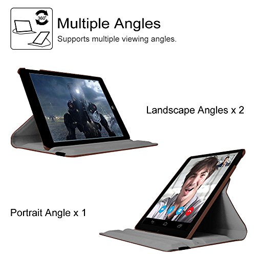 Fintie Apple iPad 2 / iPad 3 / iPad 4 Retina Hülle Case Schutzhülle Etui Tasche – 360 Grad Rotierend Stand Smart Cover mit Auto Schlaf / Wach Funktion, Vintage Brown - 3