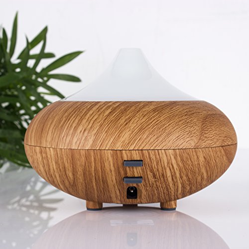 Uvistar 160ml Aroma Diffuser Ultraschall Luftbefeuchter Humidifier mit 7 farben LED Farbwechsel,sicher und leise automatisch abgeschaltet. (Light Brown)