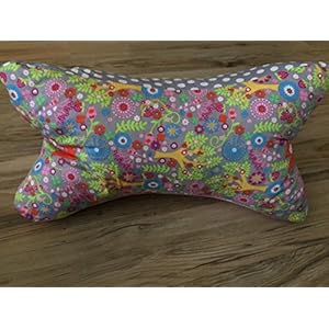 Leseknochen Nackenstütze Nackenrolle Buchstütze Relaxing Neck Pillow Tabletstütze Lagerungskissen Fuchs Füchse Bäume Sterne rosa grau