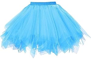 GENERIC Damen Tüllrock 50er Rockabilly Petticoat Tutu Unterrock Kurz Ballett Tanzkleid Ballkleid Abendkleid Karneval Damen 80er Puffy Tüllrock Tütü Röcke Tüll Petticoat