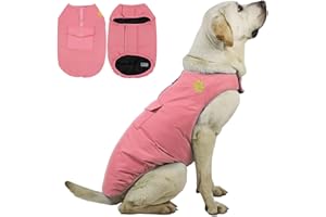 DoggieKit Costos de Clima frío para Perros, Chaqueta Reversible Impermeable para Perros cálidos, Chaleco, Abrigo de Invierno con Bolsillo y Anillo en D, Ropa de algodón para Mascotas a Prueba