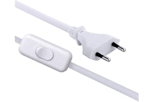 Electraline 70526 Cordon avec Interrupteur et Prise européenne, Longueur 1,5 m, Noir