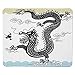 Produktbild Yanteng Gaming Mouse Pad Drache, lustiger traditioneller chinesischer Drache in Meereswellen mit Heiliger Kalligraphie ethnischer Druck dekorativ, Mehrfarbig genähte Kante