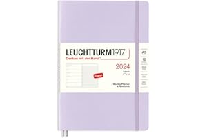‎LEUCHTTURM1917 LEUCHTTURM1917 367772 Wochenkalender & Notizbuch Softcover Medium (A5) 2024, 12 Monate, Lilac, Englisch