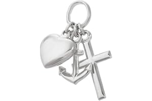 NKlaus 11mm Glaube Liebe Hoffnung aus 925 Sterlin Silber oder 333,585 Gelb Gold und 333 Weiß Gold Kettenanhänger