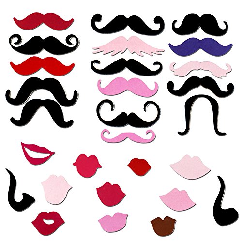 Coceca 75 Stück Foto Booth Props Fotorequisiten DIY zur Geburtstag Party, Hochzeit, Schulabschlußfeier und Fest - 5